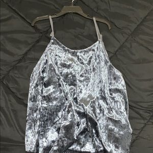 velvet spaghetti strap top